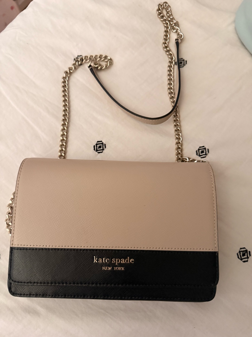 kate spade Blush and Black Two-Tone Chain Crossbody